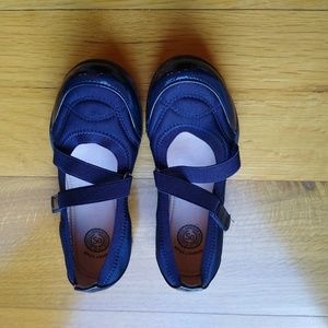 Memory foam uniform shoe, Velcro, navy blue sz 1